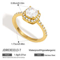 KIKA Square Zircon Ring PVD Plated Stainless Steel 316L