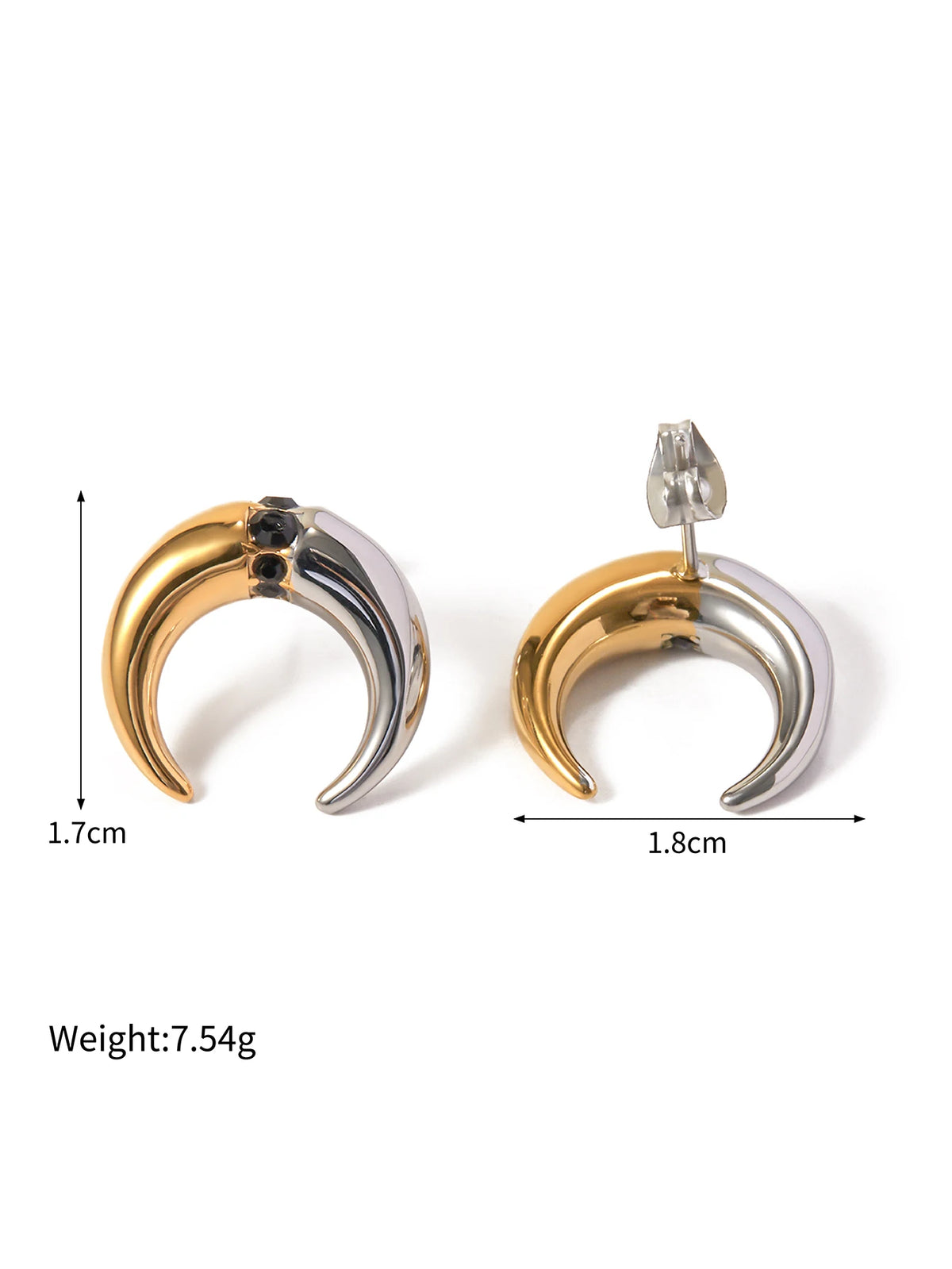 Minimalist Two tone Stainless Steel Thread Irregular Round Earrings