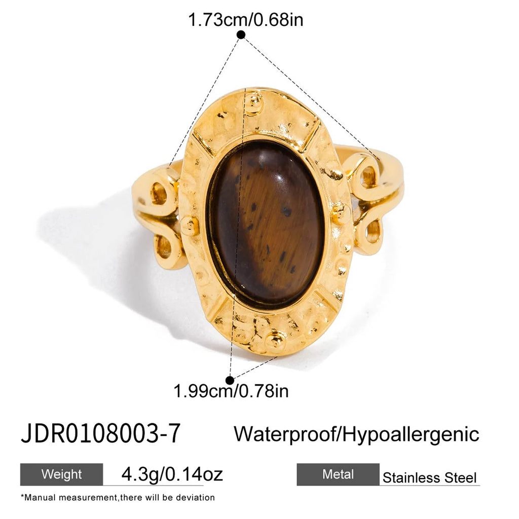 Kika Various Styles Brown Tiger Eye Stone Ring