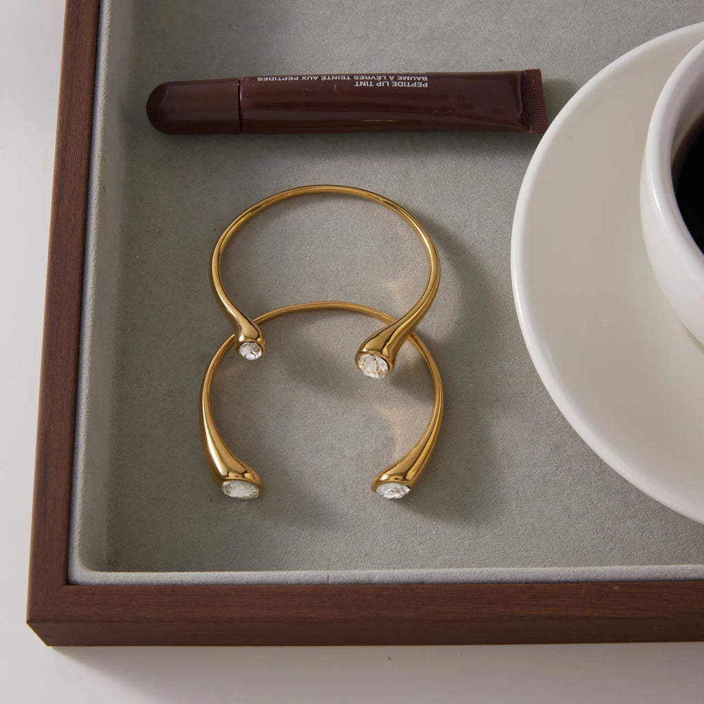 Kika Elegant Geometric Crystal Cuff Bracelet