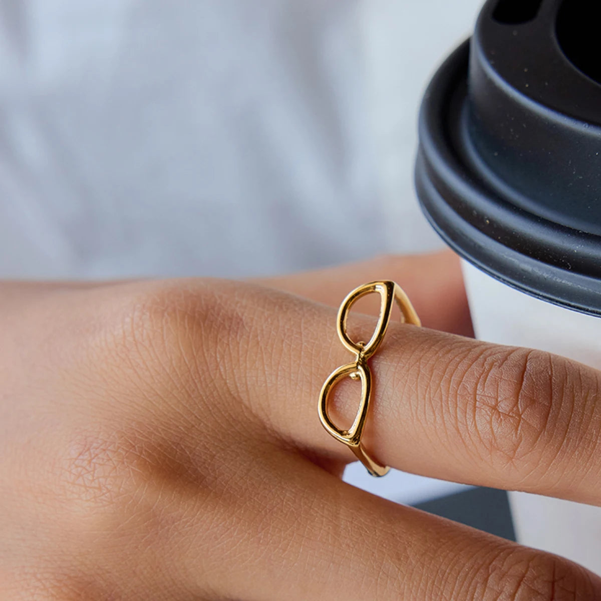 Kika Summer 18K Gold Color Plated Stainless Steel Sunglasses Rings