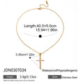 Kika Classic Fashion 18K Gold Color Plated Inlay White Zircon Cross Pendant Necklace