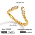 KIKA Delicate Geometric Zircon Stackable Rings For Women Minimalist 18K Gold Plated Stainless Steel 316L