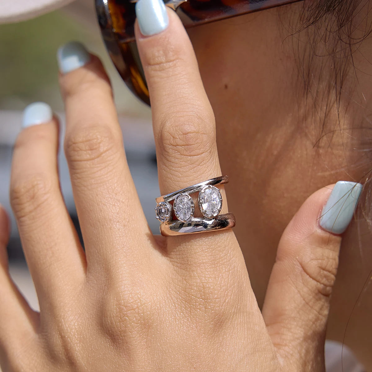KIKA Delicate Double-Layer Hollow Ring PVD Gold Plated Stainless Steel Rings 316L