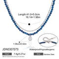 KIKA Water Drop Zircon Pendant Blue Natural Stone Bead Necklace  Delicate Stainless Steel 316L