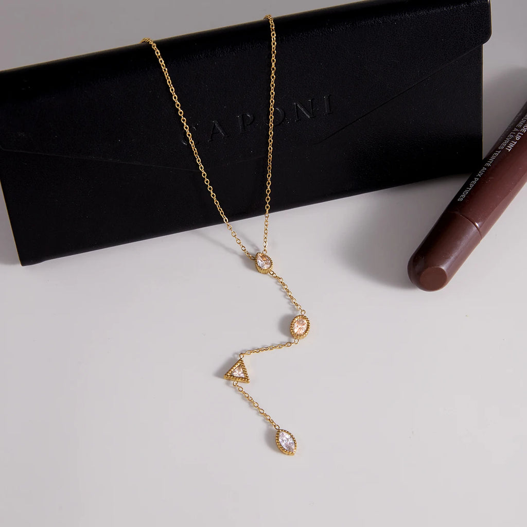 Kika Exquisite Y-Shaped Choker Necklace Stainless Steel