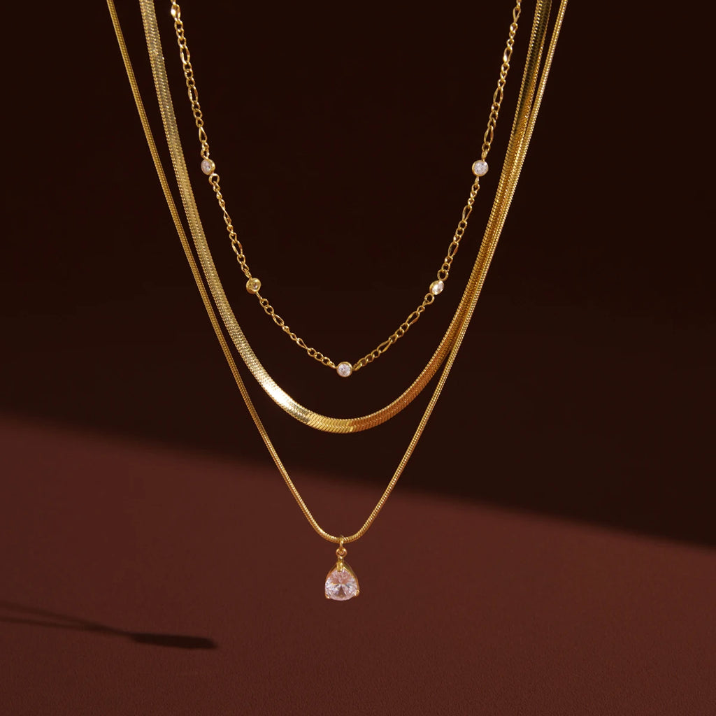 Kika Classic Water Drop Zircon Pendant Necklace