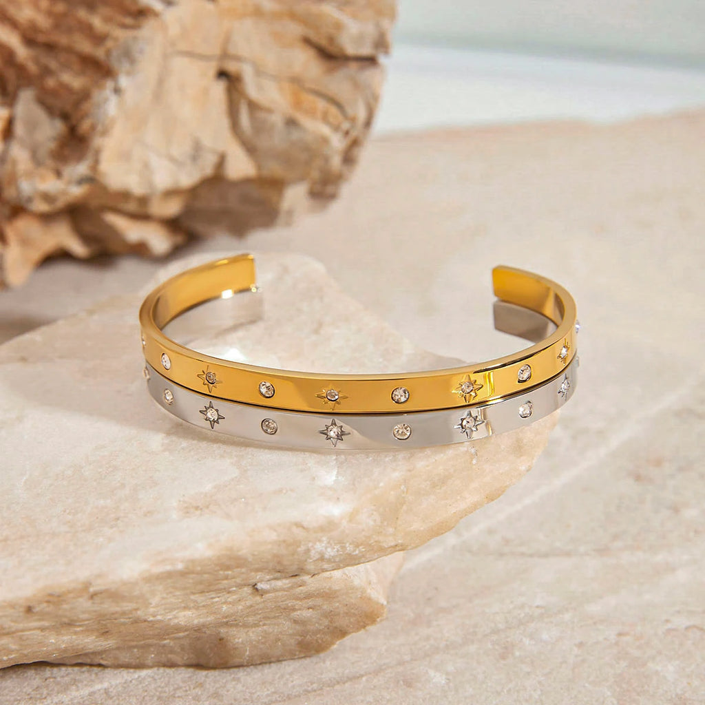 KIKA Minimalist Hammer Pattern Adjustable Bracelet Stainless Steel 316L Serpentine Chain Blade Chain Stackable