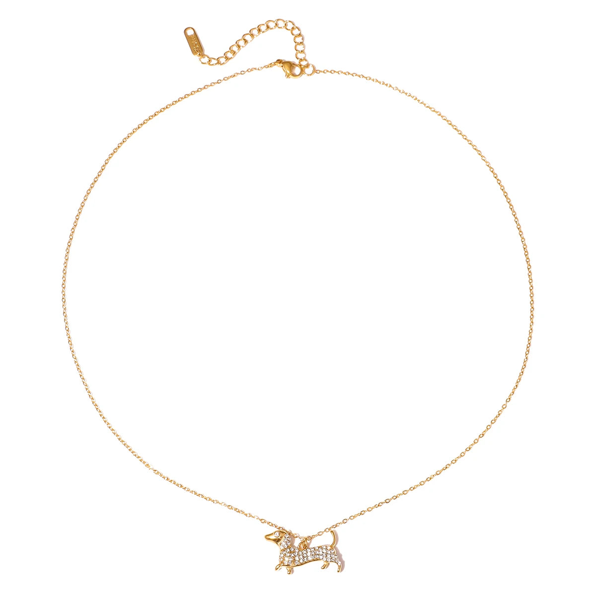 Kika Cute Dachshund Pet Dog Pendant O-Chain Necklace