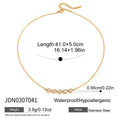 Kika Delicatesteel Gold Color Heart Shaped Zircon Tennis Chain Necklace