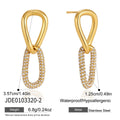 KIKA Full Crystal Geometric Drop Earrings PVD Plated Stainless Steel 316L