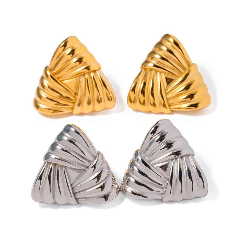 KIKA Best-Selling Waterproof 316L Stainless Steel Metal Geometric Personalized Daily Stud Earrings Gold Color Tarnish Jewelry