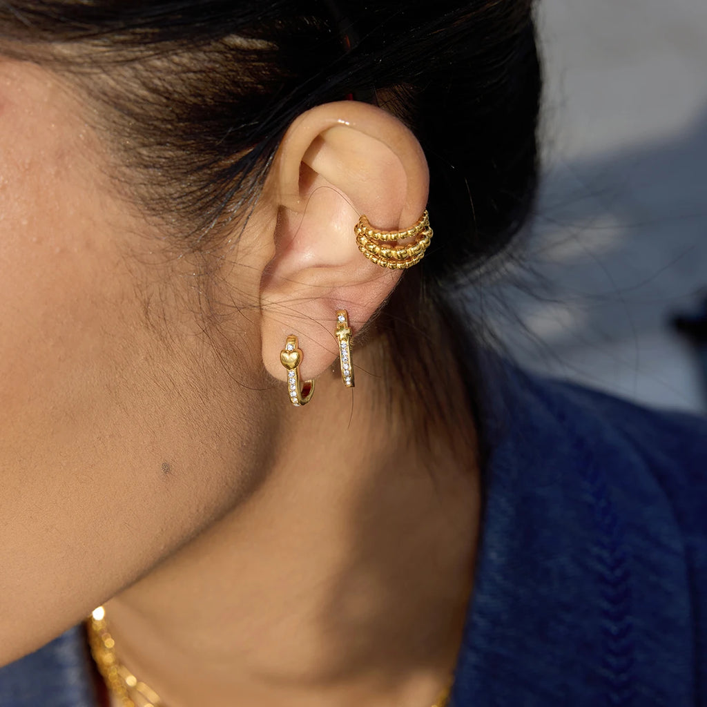 Kika Geometric Square White Rhinestone Earring