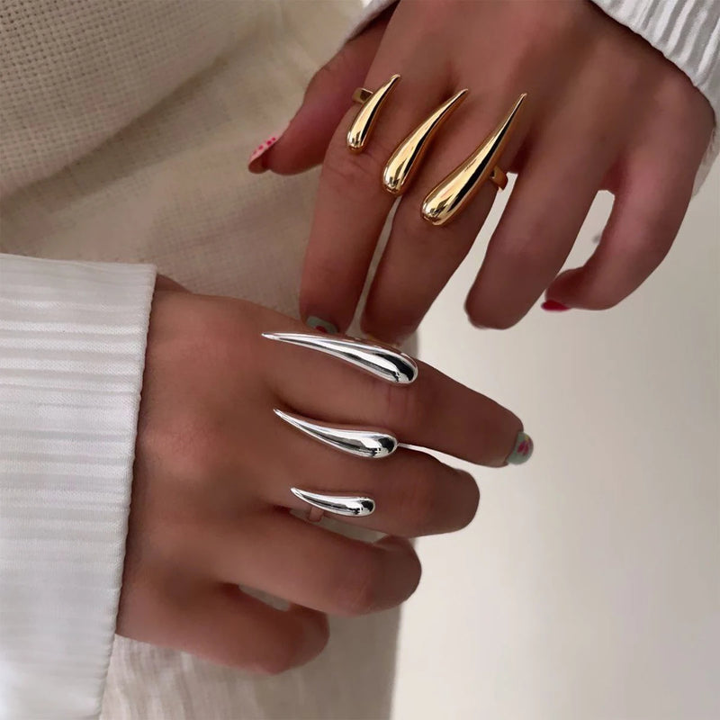 Kika Minimalism 18k Gold-Plated Color Stainless Steel Exaggerated Claw Ring