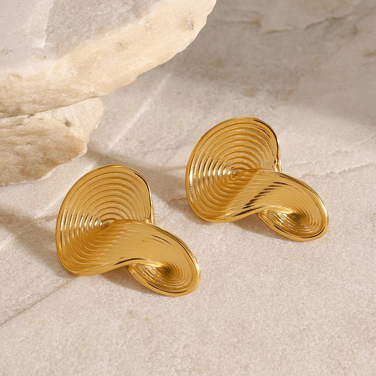 Twisted Ribbed Earrings Dainty