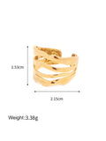 Kika Hip Hop Multi layers Opening 18K Gold Plated Band Finger Ring Fashion Women's Hollow jewelry for women кольца женские