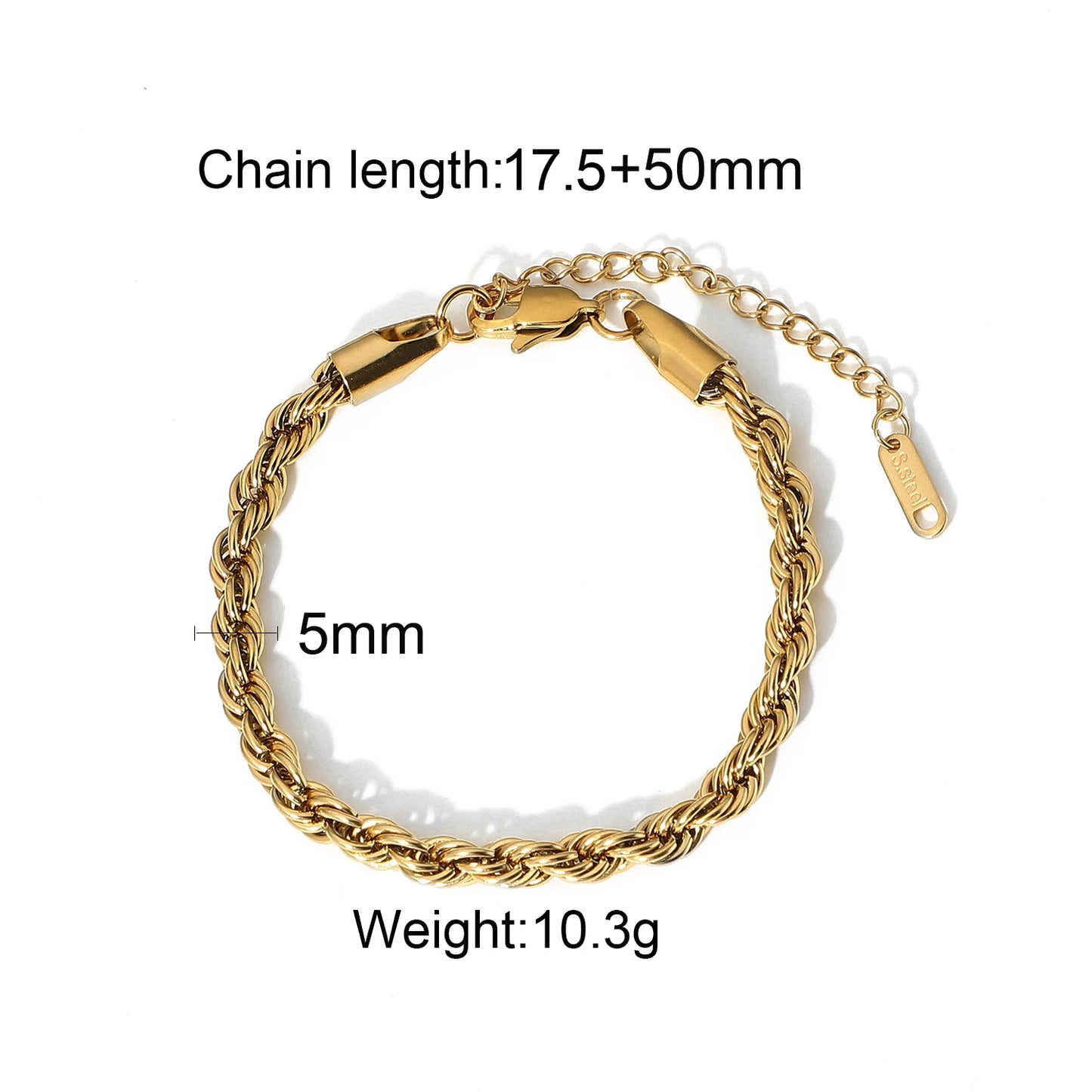 Link Chain Stainless Steel Bangle Bracelet