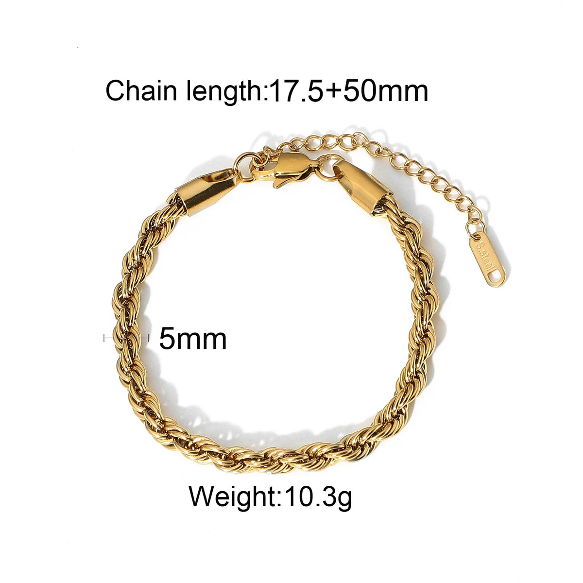 Link Chain Stainless Steel Bangle Bracelet