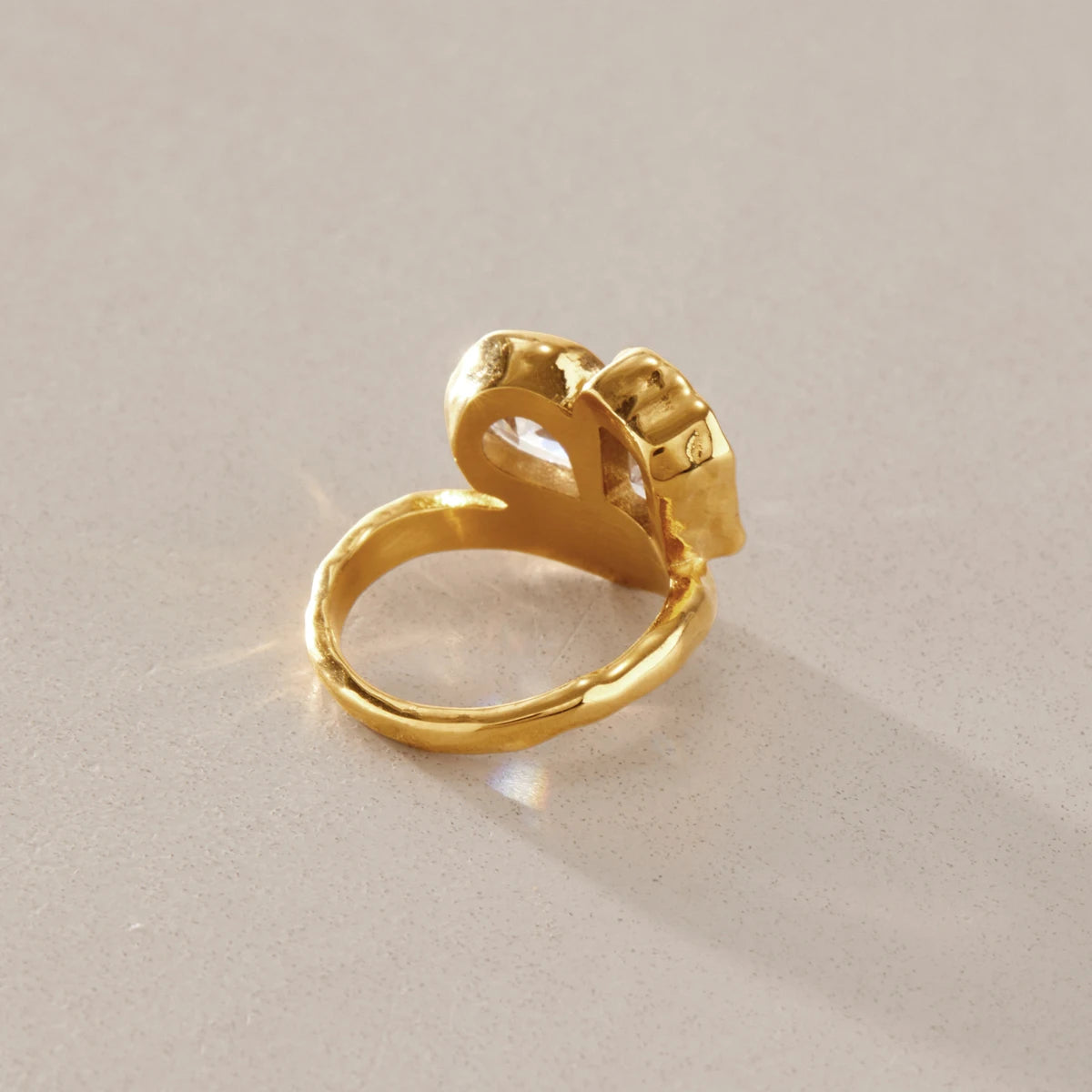 KIKA Water Drop Geometric Zircon Rings For Women Minimalist 18K Gold PVD Plated Stainless Steel 316L