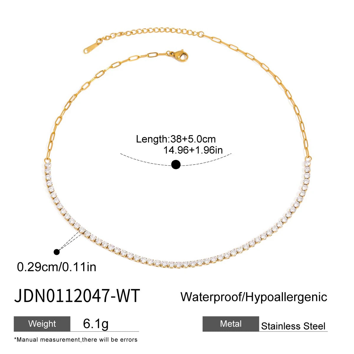 Kika Minimalist White Round Zircon Pendant Necklace