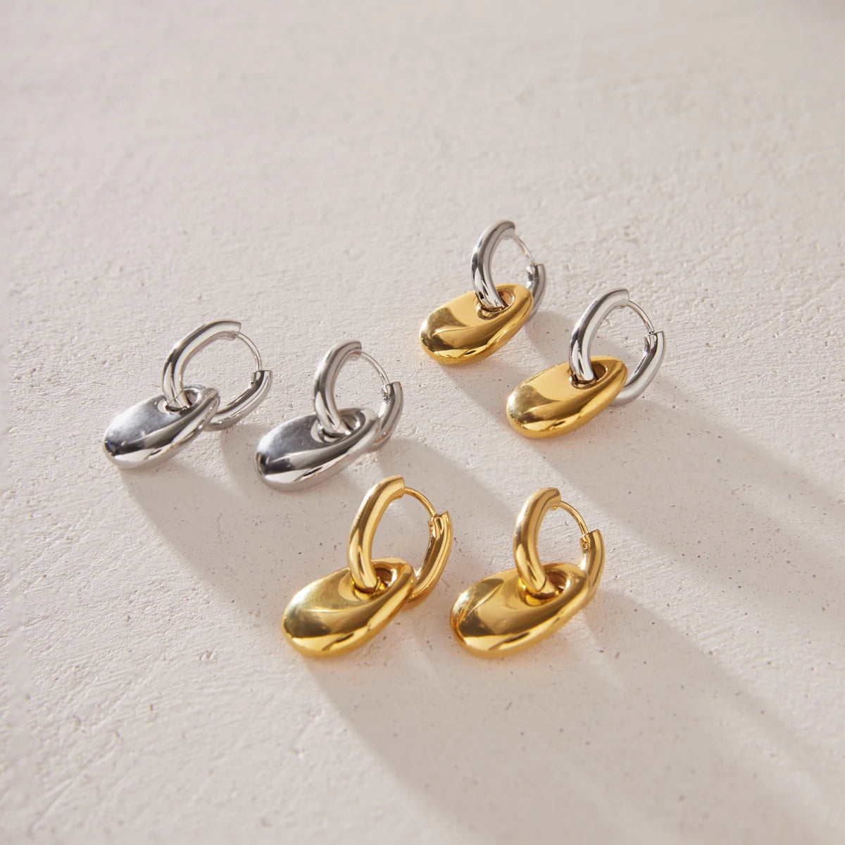KIKA Minimalist Geometric Drop Earrings PVD Plated Stainless Steel 316L