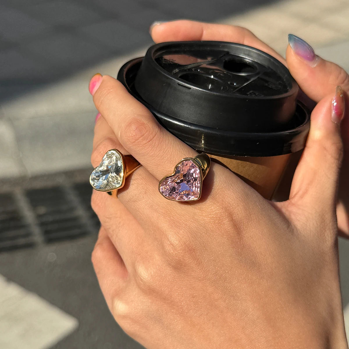 Kika Big Heart-Shaped Zircon Ring