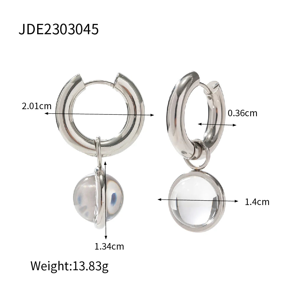 Kika Waterproof Silver Plated Stainless Steel Transparent Stone Necklace