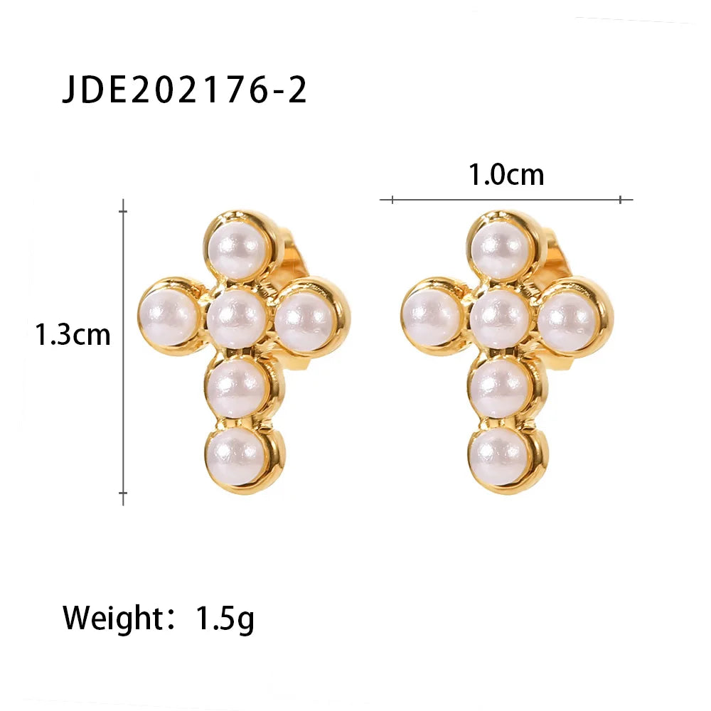 KIKA High Quality Imitation Pearls Drop Stainless Steel 316L Golden