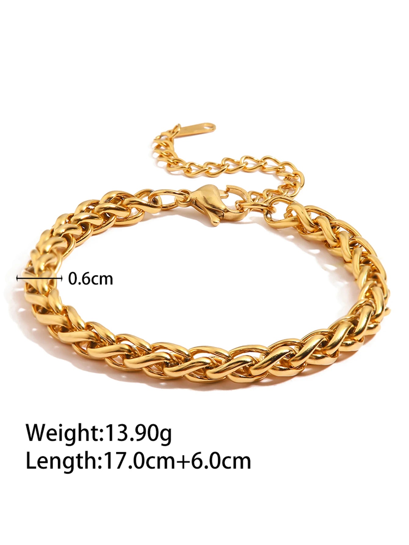 Link Chain Stainless Steel Bangle Bracelet