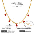 KIKA Water Drop Heart Zircon Pendant Necklace For Women Minimalist 18K Gold Plated Stainless Steel Necklace Fashion Jewelry