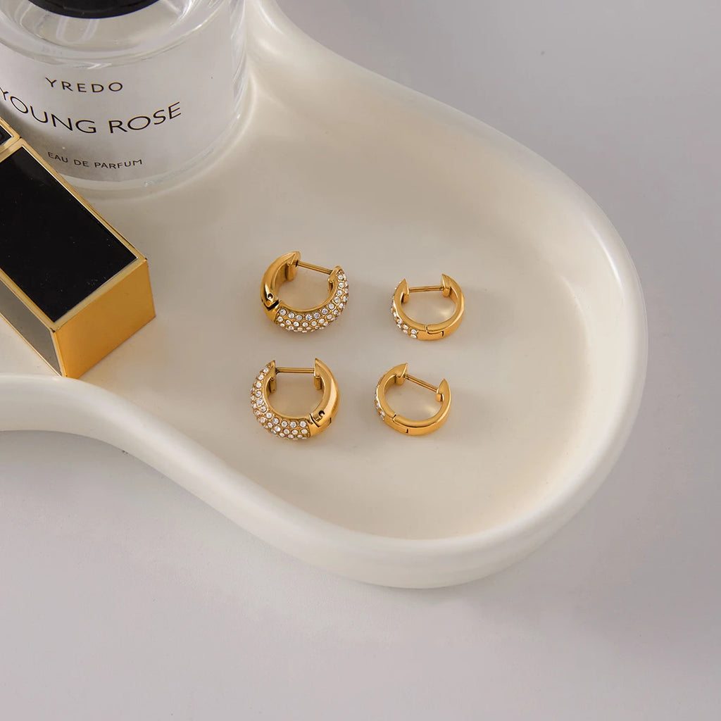 Kika U-shaped Earring With White Rhinestones Earrings