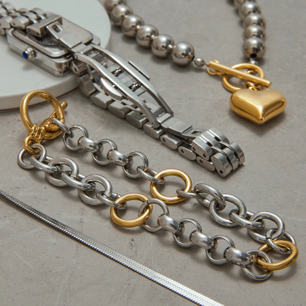 KIKA Stainless Steel 316L PVD Plated Snake Chain Bracelet