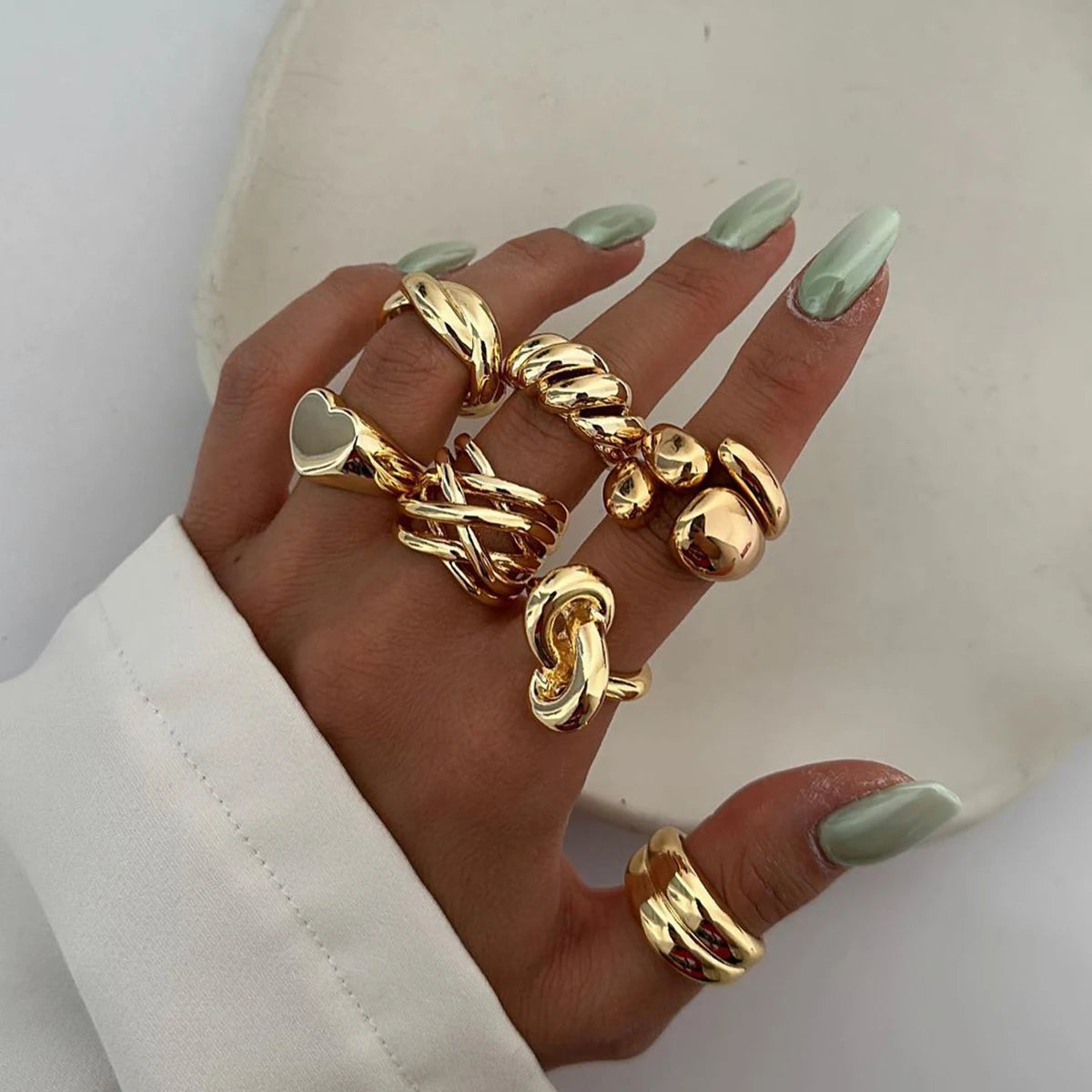 Kika Metallic Stainless Steel Minimalism Fashion Chic Ring