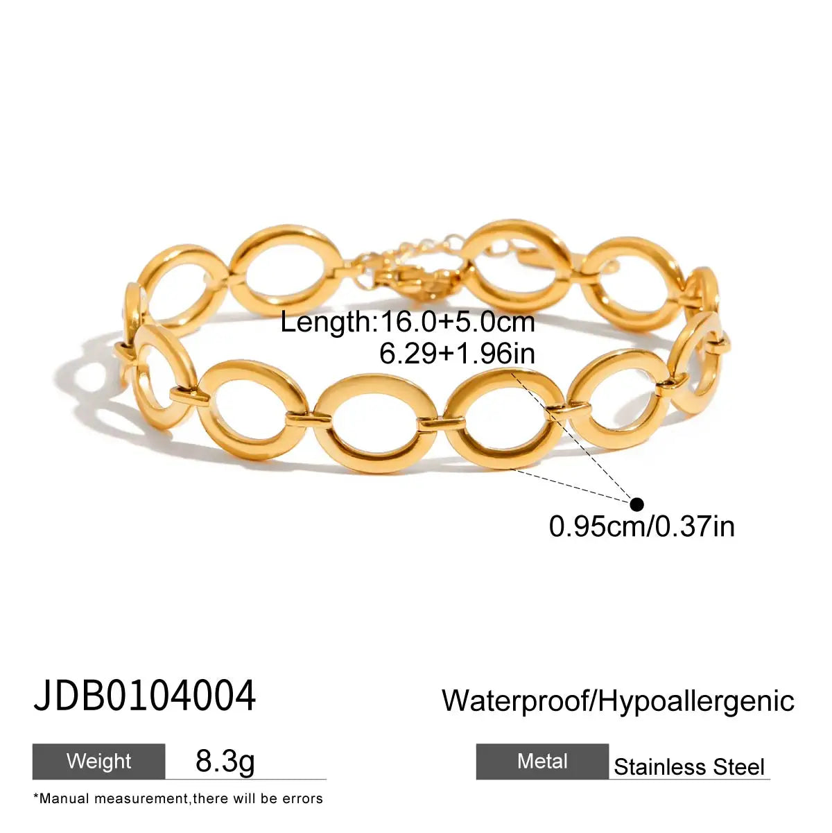 Stainless Steel Smooth Pentagram Bracelet Zircon Heart Bracelet