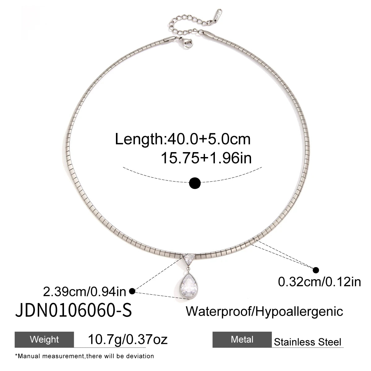 KIKA Classic Geometric Zircon Pendant Necklace For Women 18K Gold PVD Plated Stainless Steel Necklace Fashion Jewelry Gift