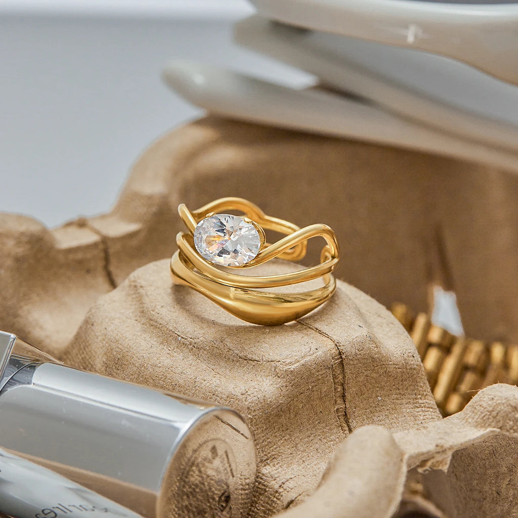 Kika Minimalist Geometric Stackable Ringsw Rings