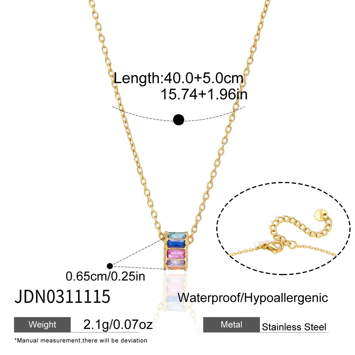 Kika Delicate Zircon Bead Pendant Necklace