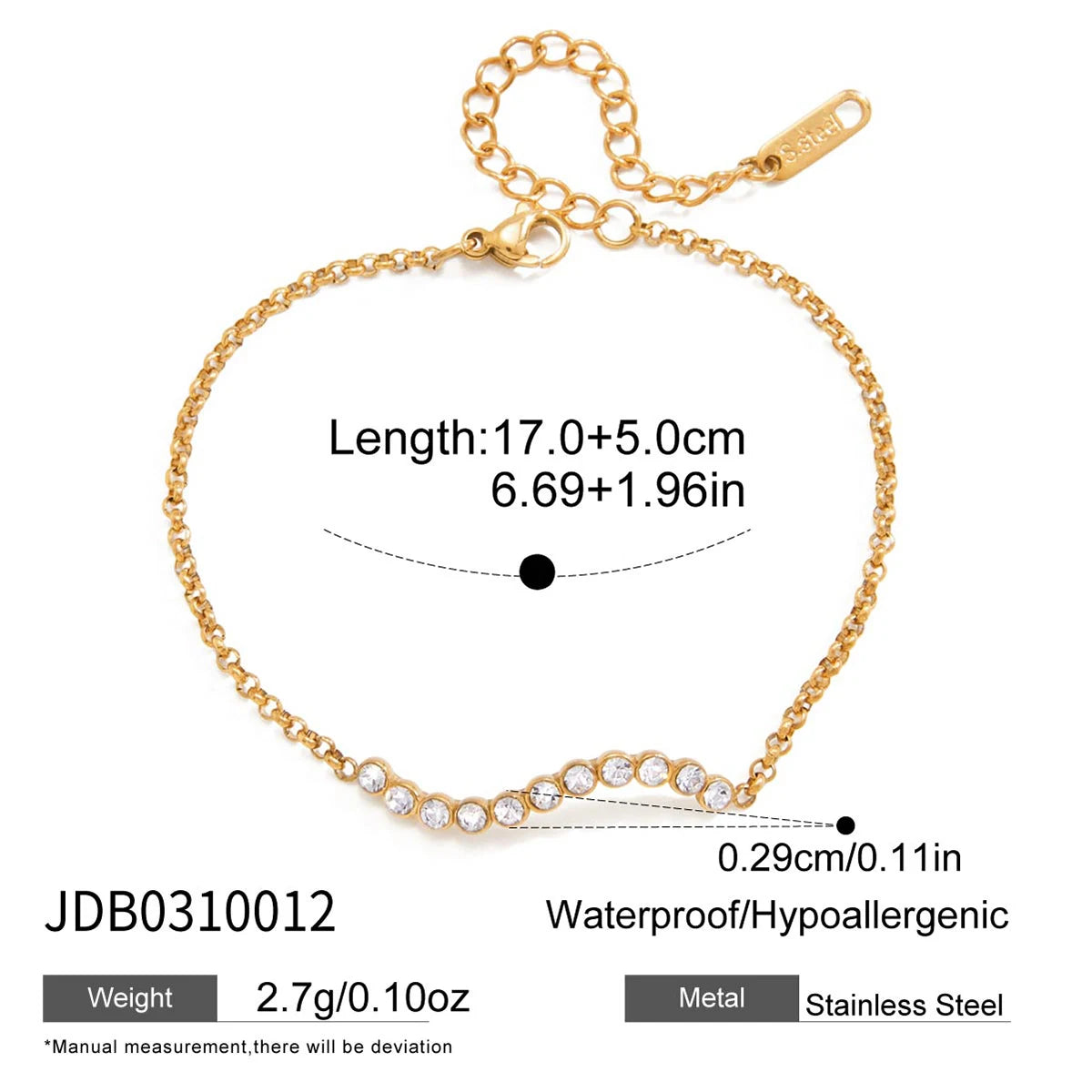 KIKA Classic Hollowed-Out Five-Pointed Star Bracelet For Women Delicate 18K GoldPVD Plated Stainless Steel 316L Layer Bracelets