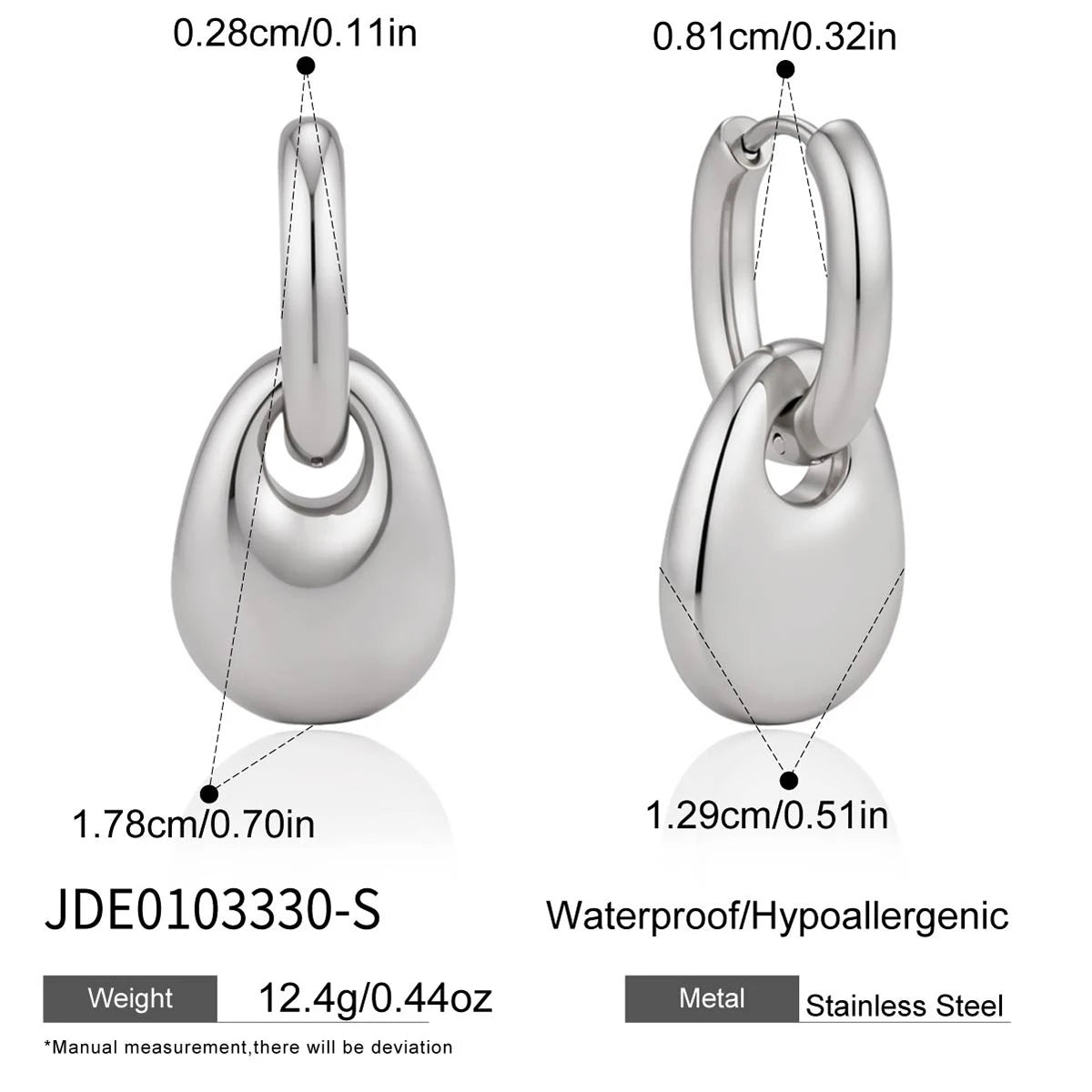 KIKA Minimalist Geometric Drop Earrings PVD Plated Stainless Steel 316L