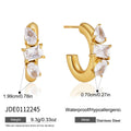 Kika Round Zircon Non-piercing Ear Clips Minimalist 18K Gold Plated Stainless Steel 316L