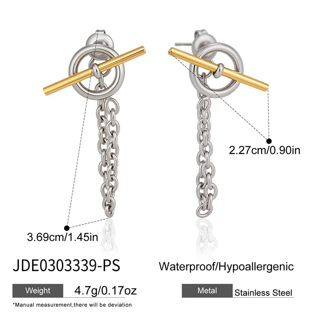 Kika Classic Chains Tassel Earrings 18K Gold PVD Plated Stainless Steel 316L