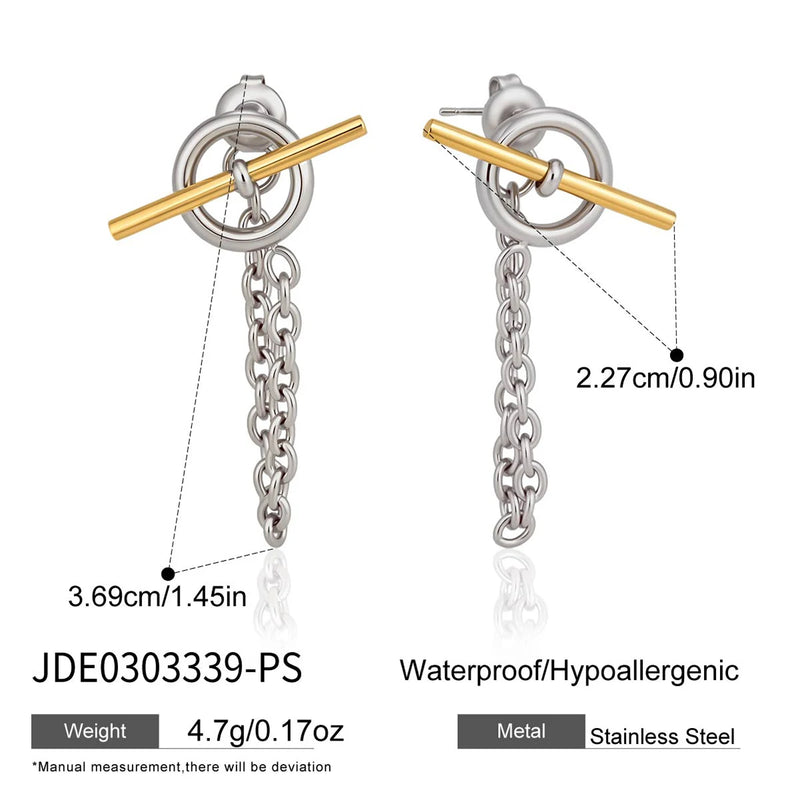 Kika Classic Chains Tassel Earrings 18K Gold PVD Plated Stainless Steel 316L