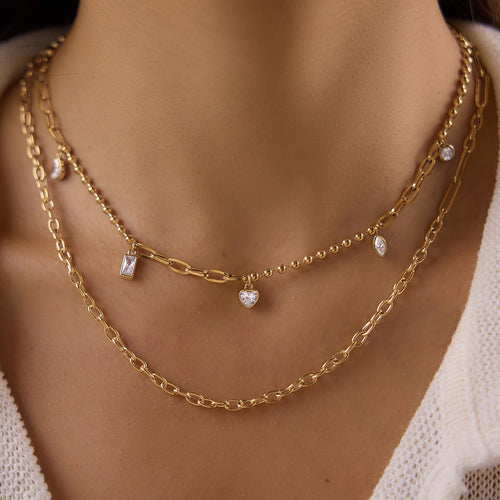Kika Classic Geometric Zircon Pendant Necklace ñ