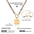 KIKA Geometric Pendant Natural Stone Beaded Necklace For Women Minimalist 18K Gold PVD Plated Stainless Steel 316L Necklace Gift