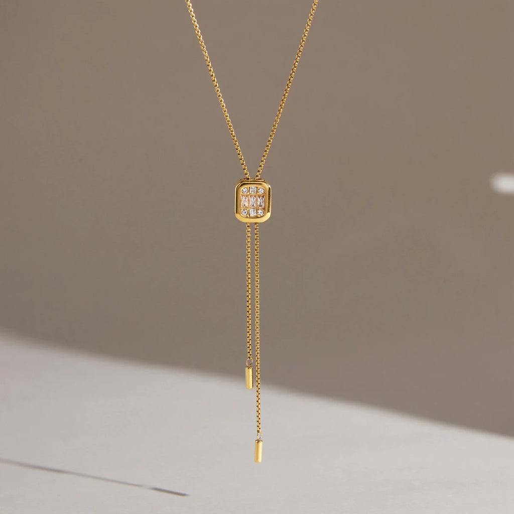 KIKA Delicate 80cm Adjustable Long Chain Necklace  18K Gold PVD Plated Stainless Steel 316L