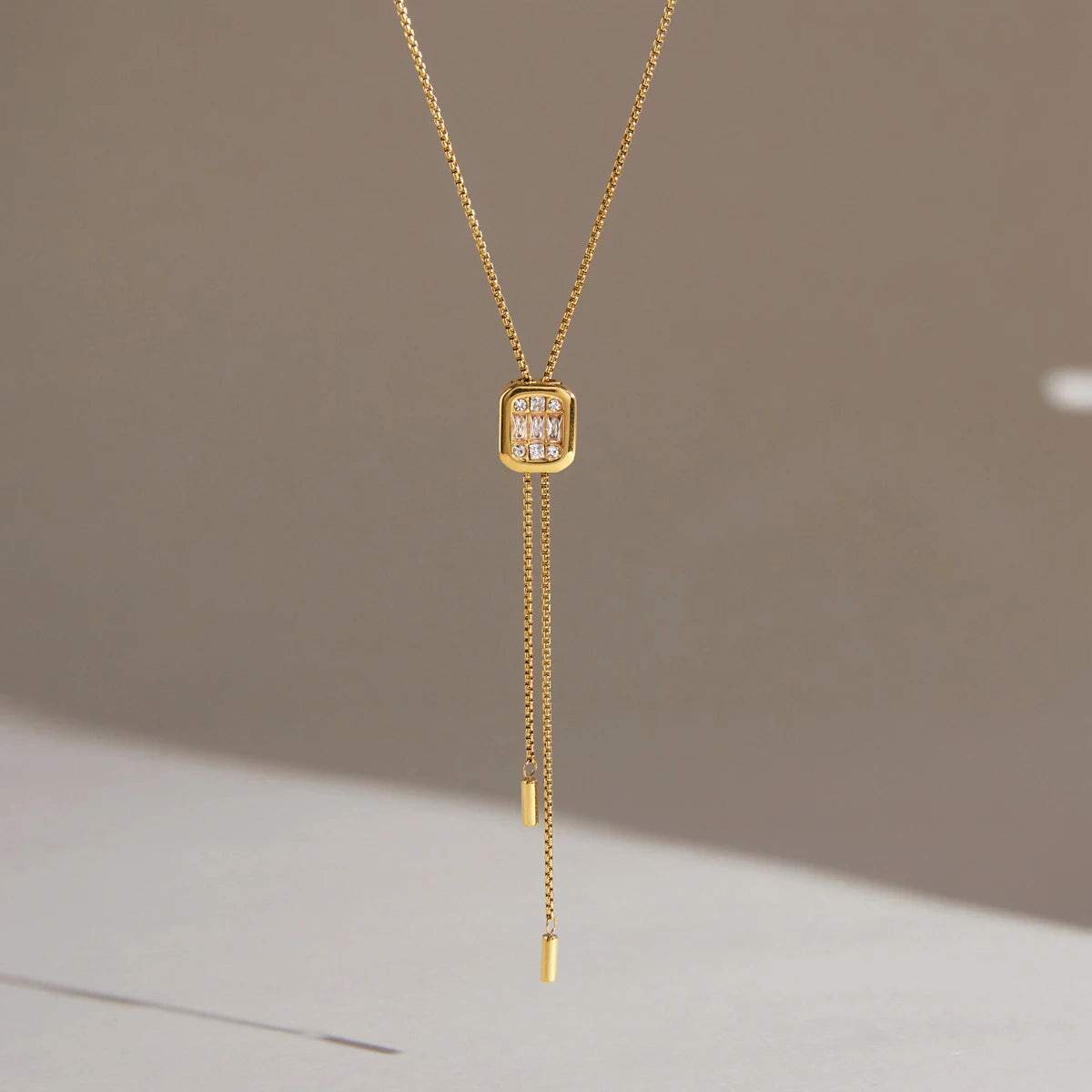 KIKA Delicate 80cm Adjustable Long Chain Necklace  18K Gold PVD Plated Stainless Steel 316L