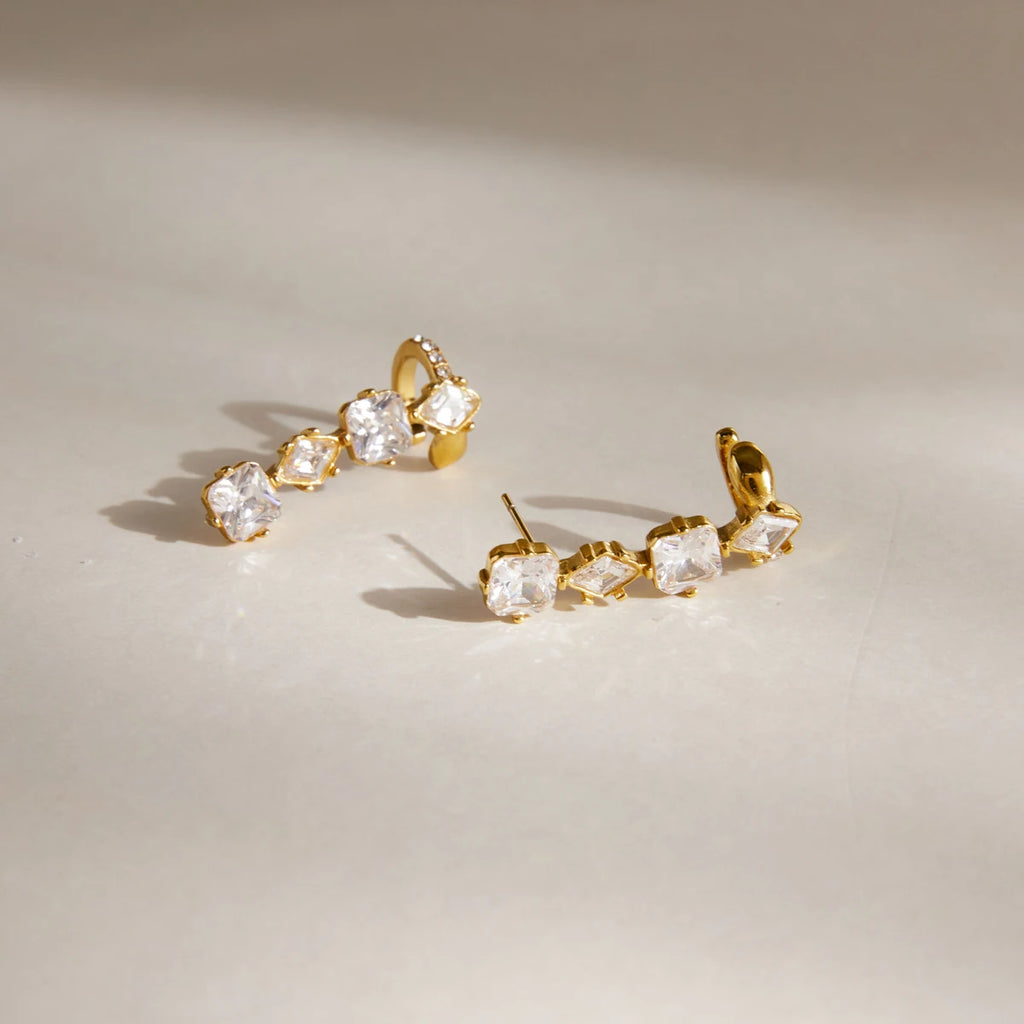 KIKA Classic Geometric Zircon Non-piercing Ear Clip PVD Plated Stainless Steel316L
