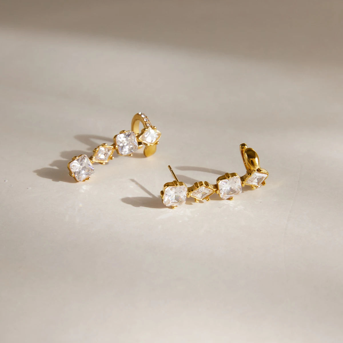 KIKA Classic Geometric Zircon Non-piercing Ear Clip PVD Plated Stainless Steel316L