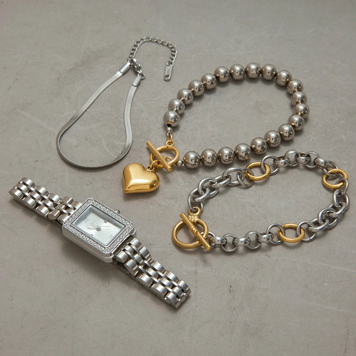 KIKA Stainless Steel 316L PVD Plated Snake Chain Bracelet