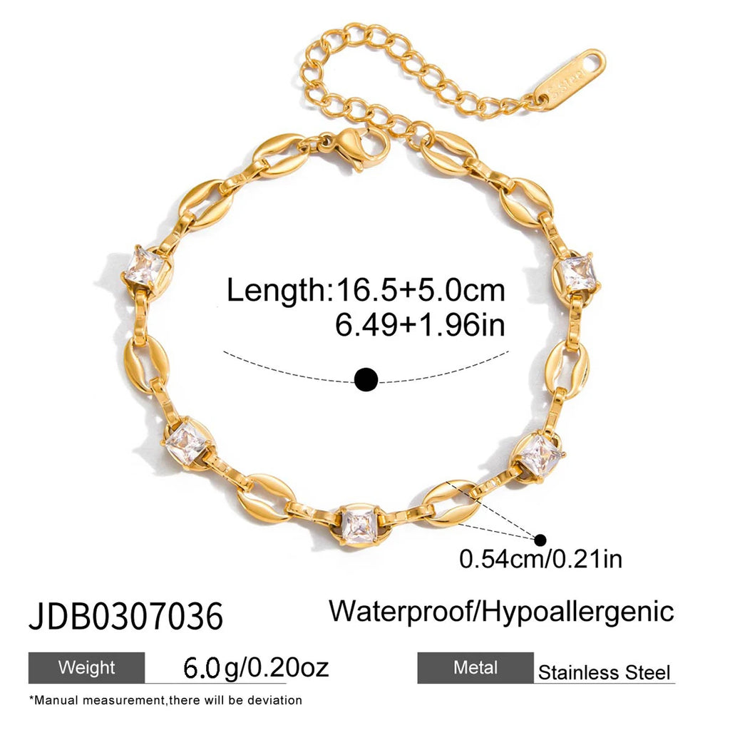 Kiak Classic Geometric Chain Bracelet 18K Gold PVD Plated Stainless Steel 316L
